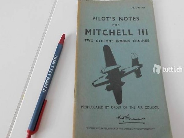 original Pilotenhandbuch Flight Manual B-25 Mitchell Bomber
