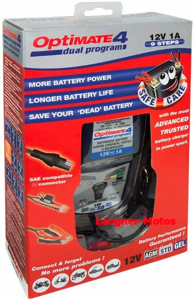 OptiMATE 4 Dual Programm 12V 1,0A Motorrad Batterie Ladeferät