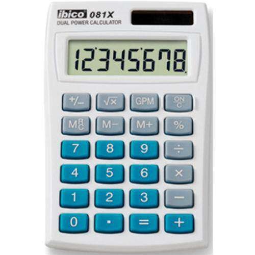 IBICO Taschenrechner 081X 8-stellig lichtgrau-blau