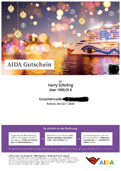 Aida Gutschein 1000€