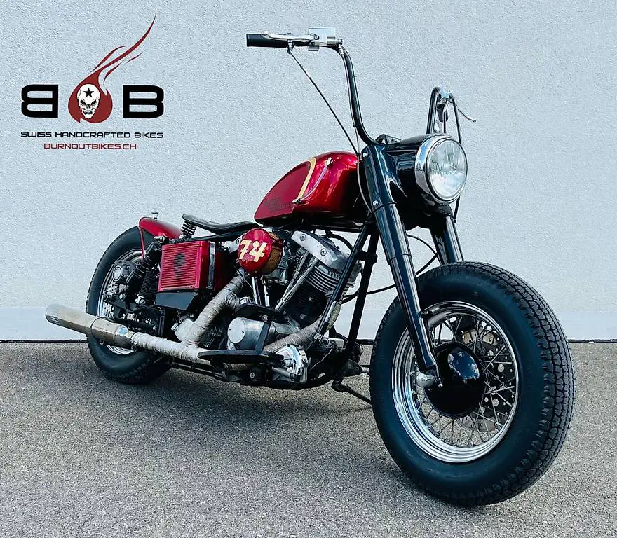 harley davidson flh shovelhead custom bobber