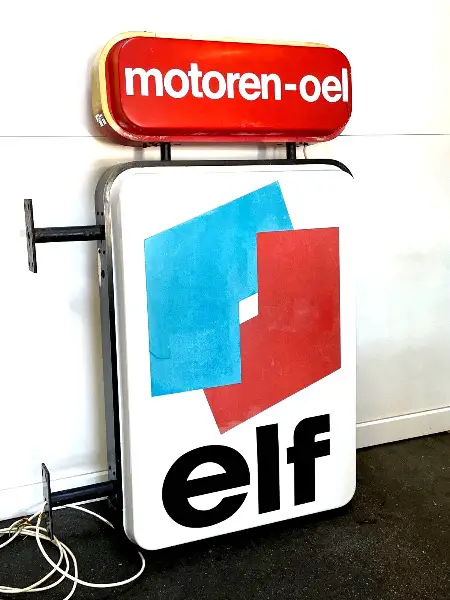 elf motoroil ensigne lumineux original "1976"
