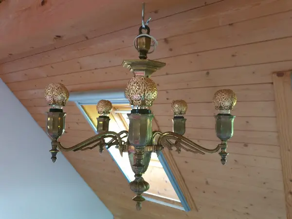 Antiker Kronleuchter 5 armig