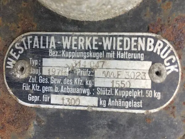 Anhängerkupplung für Oldtimer von Westfalia