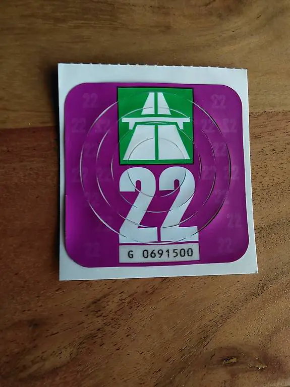 Autobahnvignette 2022 für Sammler